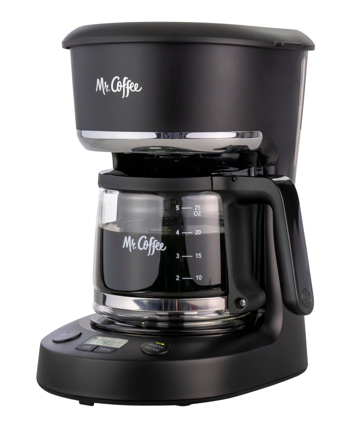 Mr. Coffee 5-Cup Programmable Coffee Maker, Mini Brew with Water Filtration and Nylon Filter