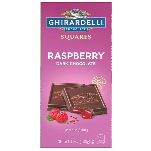 Ghirardelli Dark Chocolate Raspberry Squares Bar, 0.3 Pound