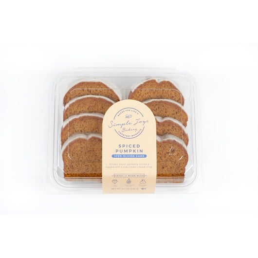 Simple Joys Bakery Iced Pumpkin Sliced Cake Case, 14 Ounce